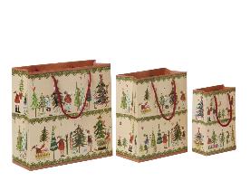 3 Geschenktüten im Set. Motiv Weihnachtsbaum