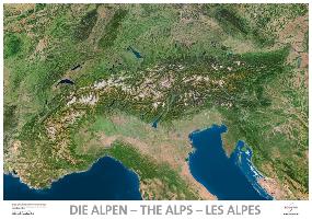 Satellitenbildkarte "Die Alpen"