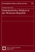 Demokratisches Denken in der Weimarer Republik