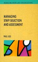 Managing Staff Selection and Assessment