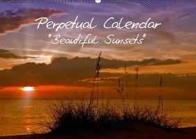 Perpetual Calendar - Beautiful Sunsets (Wall Calendar perpetual DIN A2 Landscape)