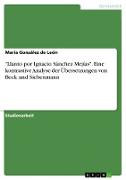 "Llanto por Ignacio Sánchez Mejías". Eine kontrastive Analyse der Übersetzungen von Beck und Siebenmann