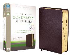 NIV Zondervan Study Bible, Bonded Leather, Burgundy, Indexed