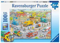 Ravensburger Kinderpuzzle - 10558 Fahrzeuge in der Stadt - Puzzle für Kinder ab 6 Jahren, mit 100 Teilen im XXL-Format