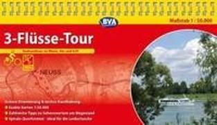 Kompakt-Spiralo BVA 3-Flüsse-Tour Radrundtour an Rhein, Ahr und Erft Radwanderkarte 1:50.000