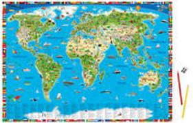 Erlebniskarte „Illustrierte Weltkarte“ – Schreibtischunterlage