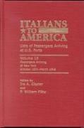 Italians to America Lists of Passengers Arriving at U.S. Ports
