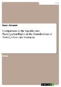 Comparison of the Equality and Participation Rights in the Constitutions of Turkey, China and Germany