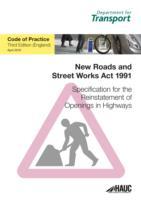 Specification for the Reinstatement of Openings in Highways