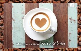 Kaffeekarte. Mit den besten Wünschen