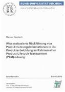 Wissensbasierte Rückführung von Produktnutzungsinformationen in die Produktentwicklung im Rahmen einer Product Lifecycle Management (PLM)-Lösung