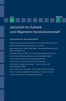 Zeitschrift für Ästhetik und Allgemeine Kunstwissenschaft 57/2 (2012)