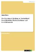 Das Investment Banking in Deutschland. Geschäftsfelder, Marktteilnehmer und Geschäftsanteile