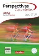 Perspectivas - Curso rápido, A1/A2, Kursbuch mit Vokabeltaschenbuch und Lösungsheft, Inkl. Audio-CDs und Video-DVD