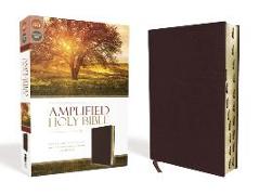 Amplified Holy Bible, Bonded Leather, Burgundy, Thumb Indexed