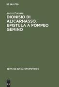 Dionisio di Alicarnasso, Epistula a Pompeo Gemino