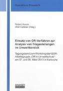 Einsatz von OR-Verfahren zur Analyse von Fragestellungen im Umweltbereich