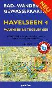 Rad-, Wander- und Gewässerkarte Havelseen 4: Wannsee bis Tegeler See