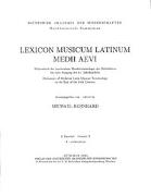 Lexicon Musicum Latinum Medii Aevi 2. Faszikel - Fascicle 2 (A - authenticus)