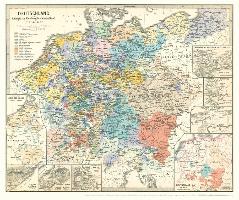 Historische Karte: DEUTSCHLAND von Rudolph von Habsburg bis Maximilian I. 1273-1492 (Plano)