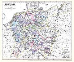 Historische Karte: DEUTSCHLAND zur Zeit der Hohenstaufen und bis 1273 (Plano)
