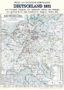 Historische Postkutschen und Eisenbahn-Reisekarte: DEUTSCHLAND 1851 (Plano)