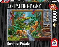 Jan Patrik Krasny/Coming to Life, Tiger im Dschungel - Zum Leben erwacht. Puzzle 1.000 Teile