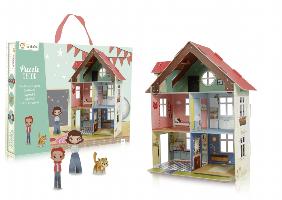 Puzzle 3D Puppenhaus zum aufbauen mit Figuren