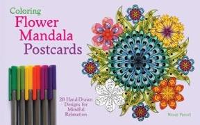 Coloring Flower Mandala Postcards