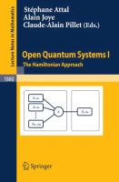 Open Quantum Systems I