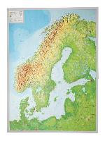 Relief Skandinavien 1:2.900.000 mit Aluminiumrahmen