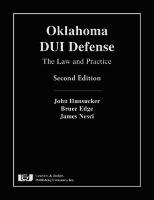 Oklahoma DUI Defense: The Law and Practice