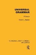 Universal Grammar (Rle Linguistics A: General Linguistics)