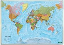 Wandkarte: Die Welt, deutsch, Magnetmarkiertafel 1:40.000.000