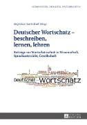 Deutscher Wortschatz - beschreiben, lernen, lehren