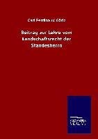 Beitrag zur Lehre vom Landschaftsrecht der Standesherrn