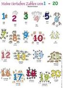 Meine tierischen Zahlen von 1-20. Poster Deutsch / Türkisch