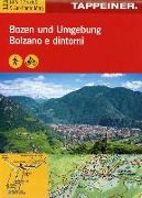 Cartina Bolzano e dintorni. Carta escursionistica & carta panoramica aerea