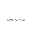 Letter to Nikki