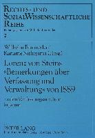 Lorenz von Steins 'Bemerkungen über Verfassung und Verwaltung' von 1889