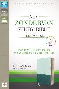NIV Zondervan Study Bible, Personal Size, Leathersoft, Light Blue/Turquoise, Indexed