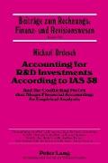 Accounting for R&D Investments According to IAS 38