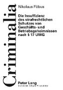 Die Insuffizienz des strafrechtlichen Schutzes von Geschäfts- und Betriebsgeheimnissen nach § 17 UWG