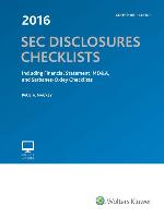 SEC Disclosures Checklists, (2016 Edition)