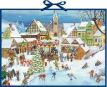 Weihnachtsmarkt im Dorf Wand-Adventskalender