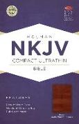 NKJV Compact Ultrathin Bible, Brown Cross Leathertouch, Indexed
