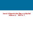 Journal of Approximation Theory and Applied Mathematics - 2015 Vol. 5