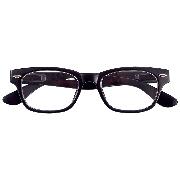 Brille. WOODY G11700 schwarz +1.00 dpt. Retro-Kunststoffbrille incl. Etui