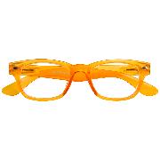 Brille. WOODY limited G14500 orange +1.00 dpt. Retro-Kunststoffbrille incl. Etui