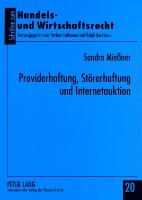 Providerhaftung, Störerhaftung und Internetauktion